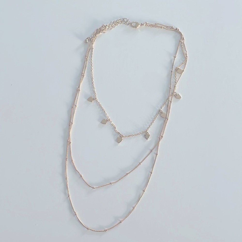 Multi-layered gold necklace
